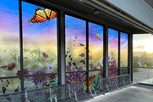 A view of “Commuting Through Nature” by Cara Enteles 
at Merillon Station. (Credit: Christina Dieguez)