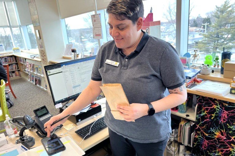 SY_tinyartshow_013124_A Jody Ruggiero, head of teen services. (Photos courtesy the Syosset Public Library)