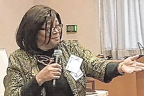 Carol Gordon speaking to a group about her collection of African American historical artifacts.
(Photos courtesy the Locust Valley Garden Club)