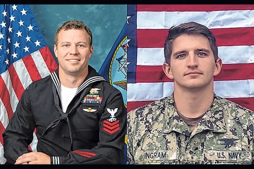 Navy Special Warfare Operator 1st Class Christopher Chambers, 37, (left) and Navy Special Warfare Operator 2nd Class Nathan Ingram, 27 (right) U.S. Navy