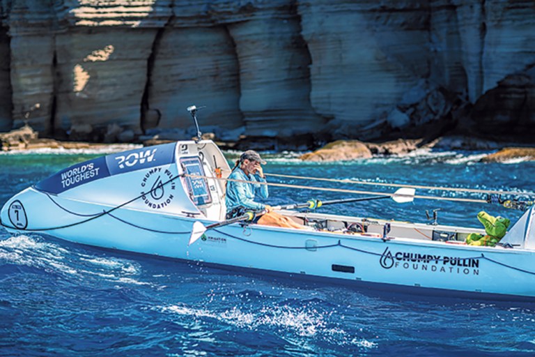 OB_Boat_021424_A Liz Wardley arrives in Antigua completing the 3,000 mile race. (Photos by Georgia Schofield)