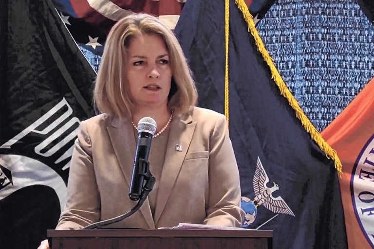 Supervisor DeSena delivers her speech.