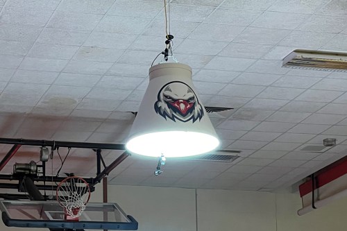 An example of the type of light the wrestling parents hope to add to the gym.