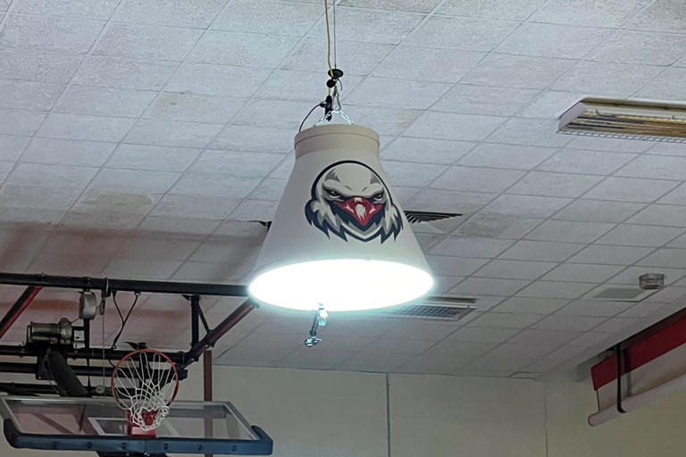 An example of the type of light the wrestling parents hope to add to the gym.
