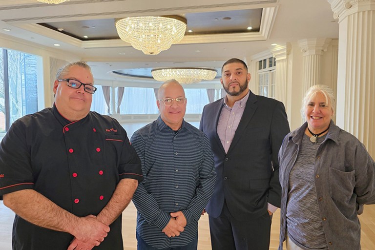 GC_culinarydelights_032724 Meet the honorees, left to right: Chef Pat Marone representing The Regency at Glen Cove, Carlo Lubrano of La Bussola Ristorante, Chef Edward Villatoro from El Tazumal Restaurant, and Chef Jeanine DiMenna of Jeanine’s American Bistro & New View Catering. Not pictured is Peter Morra from Glen Cove Beer Distributors.
(Photo courtesy Glen Cove Chamber of Commerce)