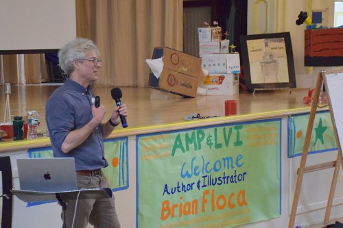 LV_author_A Locust Valley Intermediate School hosted author and illustrator Brian Floca to discuss his books on March 6. (Photos courtesy the Locust Valley Central School District)