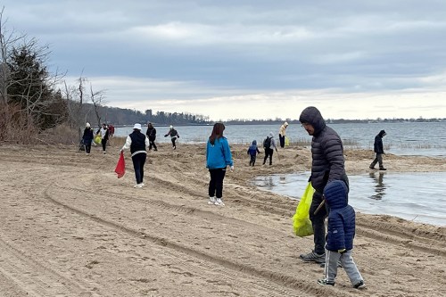 Volunteers participated in this year’s first Friends of the Bay beach cleanup. 
(Photos courtesy Friends of the Bay)