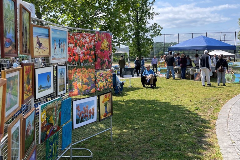 OB_ArtParkB Art from local artists displayed at Art in the Park 2023.
(Photo courtesy Town of Oyster Bay)