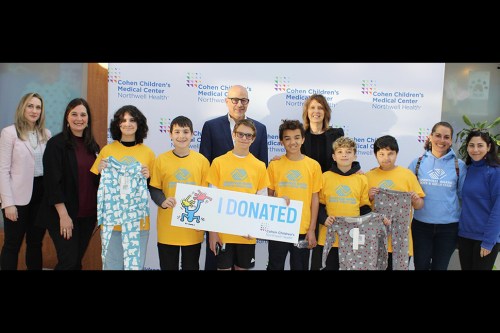 BoyGirlClub_A Front row, from the left: Liz Kakar, Woodland Trading, DBA Pink Elephant Brands, Jennifer Simonetti, DNP, RN, NPD,-BC,CPN, director of nursing at Cohen Children’s Medical Center, Club kids, Andrea Urioste and Carole Bates, Grenville Baker Boys & Girls Club board of directors. Back row, from the left: Ramon Reyes executive director of Grenville Baker Boys & Girls Club and Christine Thomaides, director of Special Events and Corporate Development, Grenville Baker Boys & Girls Club. (Contributed photo)