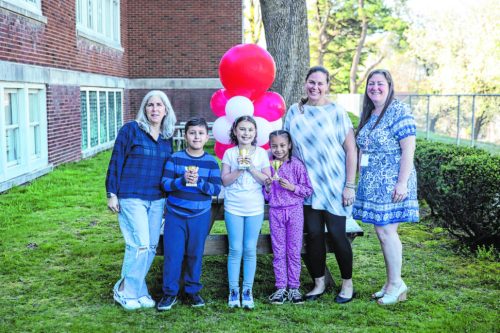 FirstMath_A From the left: Meryl Gordon, Oziel Roca, Arianna Dimitratos, Heavenly Jackson, Nicole Crumlich and Principal Erin Nastri (Contributed photo)
