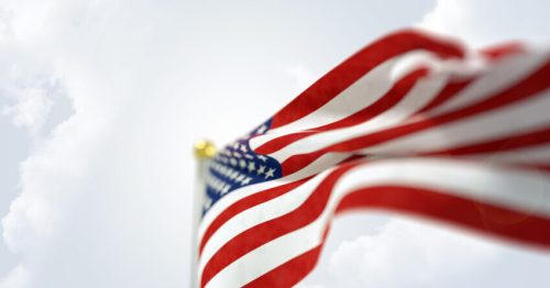Waving American flag