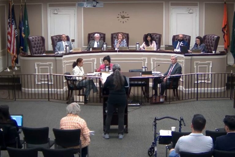 A screenshot of the first of many concerned residents who spoke at the May 7 Town of North Hempstead Town Board meeting.
(Image from the Town of North Hempstead video archive)