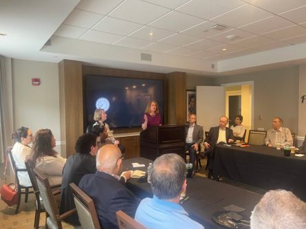 ChamberDeSena_A Town of North Hempstead Supervisor Jennifer DeSena at the Great Neck Chamber of Commerce breakfast (Photos by Julie Prisco)