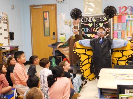 Third graders in Mrs. Cavallo’s class participate in the Butterfly Program,
hosted by Nassau BOCES. (Contributed photos)