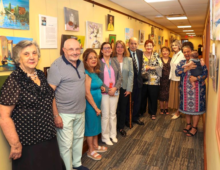 Town Supervisor Jennifer DeSena, Assemblywoman Gina Sillitti, Maria Mignano (Assistant Library Director), Rita Khanimov Akilova (Recreation Director), Oleg Moysa (Instructor) (Photo from the Manhasset Public Library)