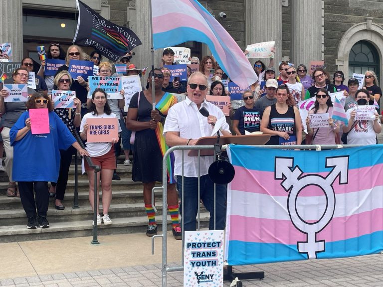 Deputy Minority Leader Drucker addresses protestors on Saturday, June 29. (Photos courtesy of the Office of Deputy Minority Leader Arnold W. Drucker)