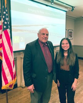 (L-R) NSWCA President Ralph Atoria with Heather Evangelista from H2M architects + engineers. (Photo couresy of NSWCA)