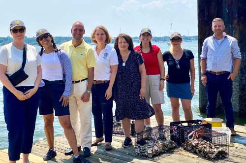 From the left: Residents Forward Executive Director Trish Class, Maria Shapiro, Michael Bitalvo, Supervisor Jennifer DeSena, Council Member Mariann Dalimonte, Chloe Dymek, Dawn Serignese, and Michael Fiorentino.
(Photo from the Town of North Hempstead)