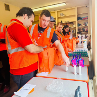 Volunteers bagging donations for Port Provides Powered by The Nicholas Center (Photos courtesy of The Nicholas Center)