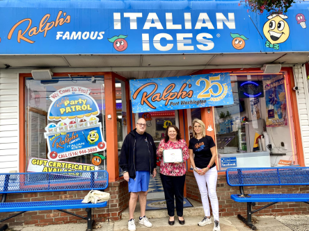 From the left: Robert Pachtman, Council Member Mariann Dalimonte and Laura Vaccaro (Photo from the Town of North Hempstead)