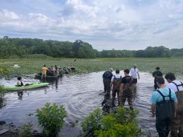 Removal of invasive species from Wantagh’s Mill Pond