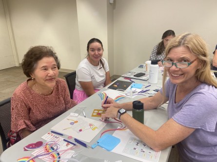 Patrons attend a quilling class at the library (Photos provided by the Syosset Public Library)