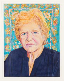 Screenshot Isaac Ben-Aharon, Ambassador Deborah Lipstadt, Watercolor and Colored Pencils on Paper. (Photos provided by Temple Beth Sholom)