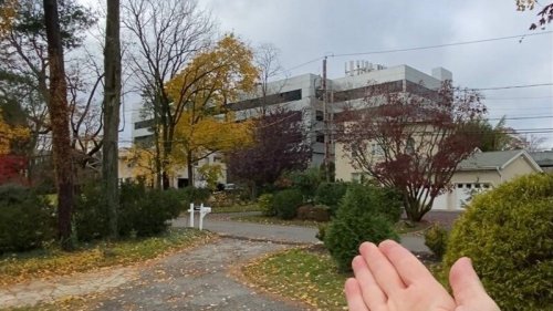 The back of 1044 Northern Blvd., where several cell towers have already been installed. (Photo courtesy of Change.org)