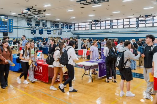 Students at Bethpage High School at one of the college fairs held in September. (Photo courtesy of Bethpage Union Free School District)