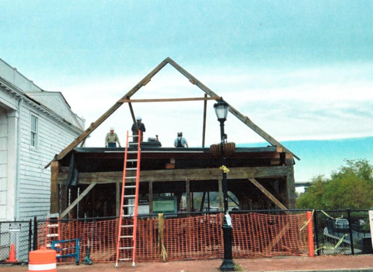 The first rafters on the second floor (Photos provided by the Roslyn Landmark Society)