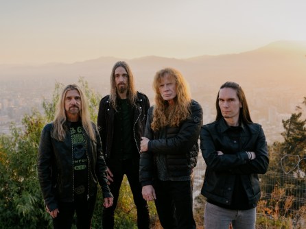 James LoMenzo, Dirk Verbeuren, Dave Mustaine, and Teemu Mäntysaari (Photo by Ryan Chang)