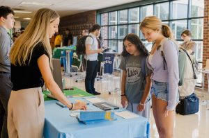 Oyster Bay High School seniors talk with college representatives