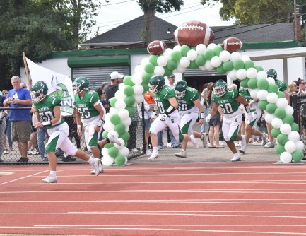 The Seaford Vikings charged onto the field for their homecoming game against Cold Spring Harbor on Sept. 21. (Photos courtesy of the Seaford School District)