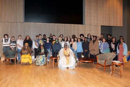 SUNY Old Westbury King Njoya, with SUNY Old Westbury students