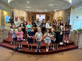 Hebrew school students learn about the Torah