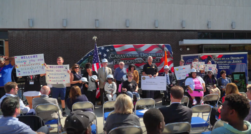 Viscardi_B Nassau County officials, Viscardi Center board members and students gathered (Photo from Nassau County)