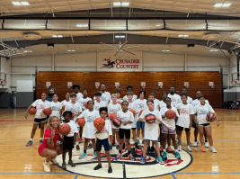 Olympian athlete Arella Guirantes teaches basketball camp at LuHi