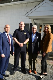 Pictured left to right, Mayor Ligouri, Chief Irizarry, Mayor Conway and Upper Brookville Town Clerk and Treasurer Tracy Lynch (Photos provided by Mayor Conway)