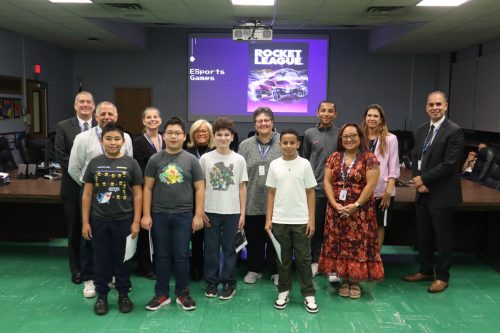 Trustees and administrators commended students on their efforts to build up the
club. (Photo courtesy of Levittown Public Schools)