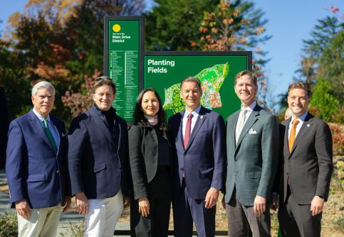 Pictured left to right, Elliot Conway, Harry Davison, Gina Wouters, Tom Suozzi, Duncan Sahner, Jake Blumencranz (Photos provided by the Planting Fields Foundation)