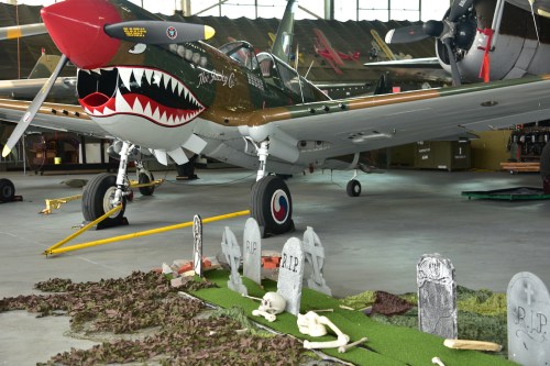Frightful Fighter Aircraft at Airpower Museum’s Haunted Hangar Halloween Party. (Photo credit the American Airpower Museum)