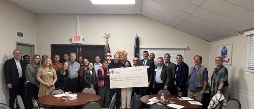 The chamber hosted a check presentation at its October meeting (Photo courtesy of the Syosset Woodbury Chamber of Commerce)